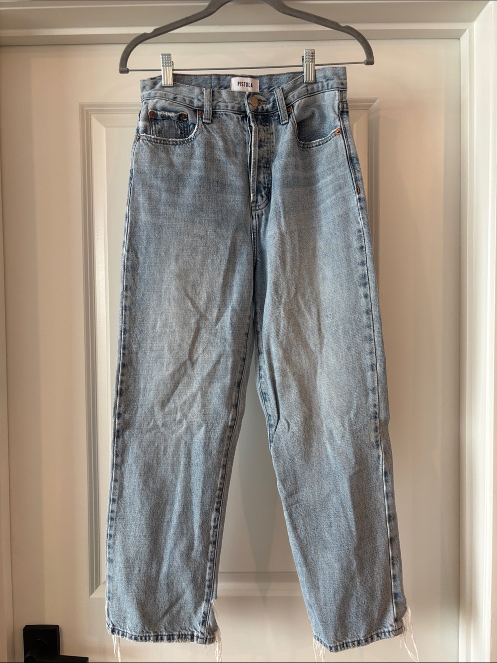 pistola Light Wash Straight Leg Jeans